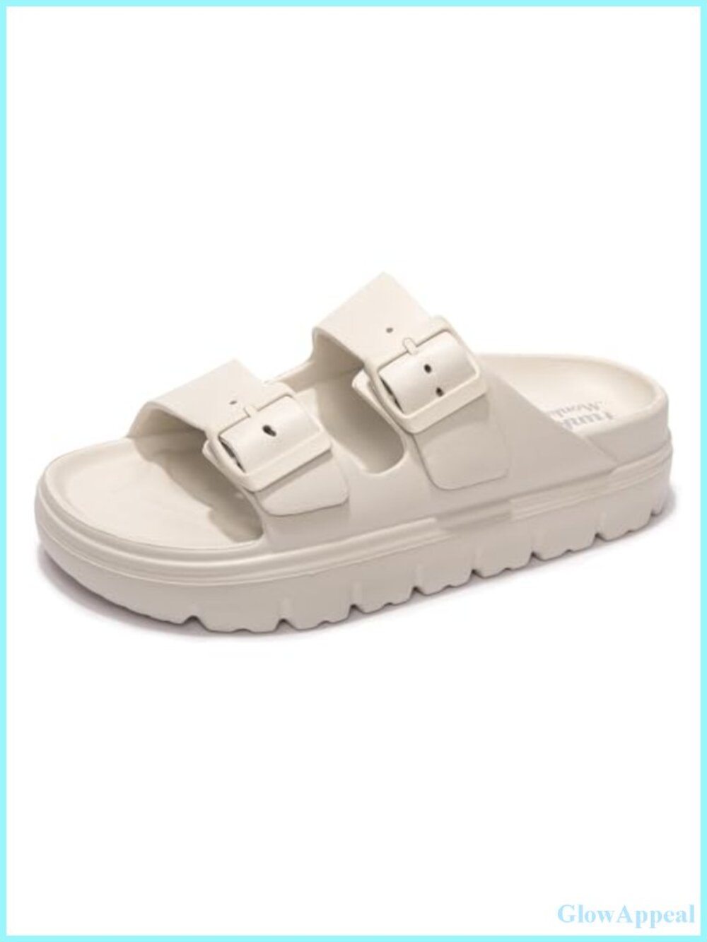 Thick Platform Slide Sandals with Adjustable Straps EVA Comfort Footbed